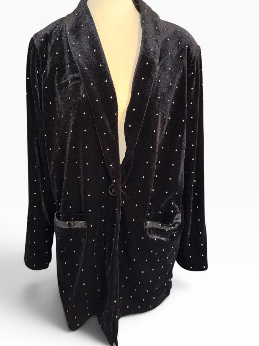 Endless Rose Black Velvet Rhinestone Blazer Womens S NWT HN1345 Anthropologie